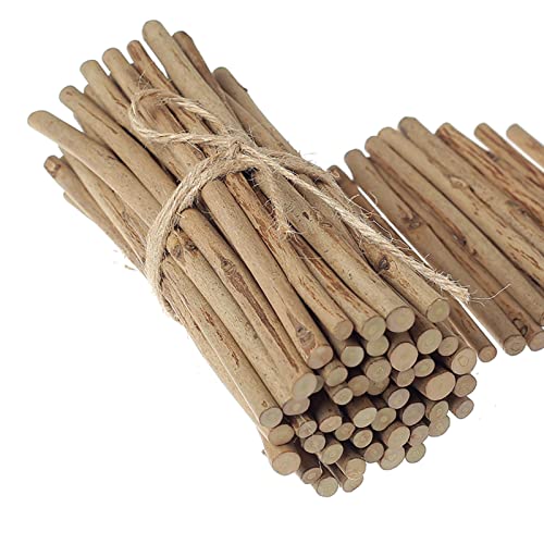 LAZACA Holzstäbchen zum Basteln Zweige Handwerk Log Sticks 50PCS Natürliche Baumrinde Rustikale Wohnkultur DIY (Länge 20cm(0.5-0.8CM)) von LAZACA