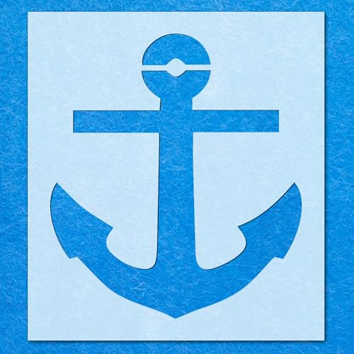 Anchor Schablone für Airbrush, Wandkunst, Malerei, Basteln, A6, Designgröße (75 mm, 65 mm) von LAZER NINJA