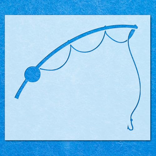 Angelruten-Schablone: Mylar-Airbrush-Wandkunst, Malerei, Basteln, 190 Mikron, DIY-A4-Schablone, Designgröße (203 x 170 mm) von LAZER NINJA