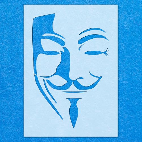 Anonymous Guy Fawkes Schablone, Mylar-Airbrush-Malerei, Wandkunst, Handwerk von LAZER NINJA
