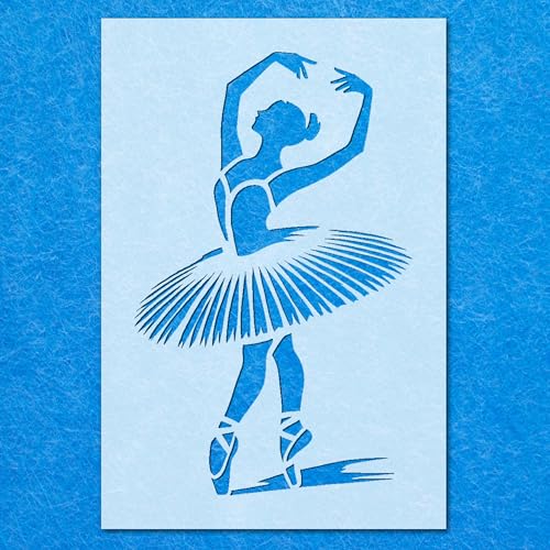 Ballarina Tanzschablone: Mylar Airbrush Wandkunst Malerei Handwerk 2| DIY-A3 Schablone – Designgröße (380 x 238 mm) von LAZER NINJA