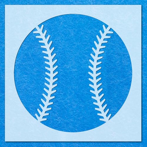 Baseball-Schablone, Mylar-Airbrush-Malerei, Wandkunst von LAZER NINJA