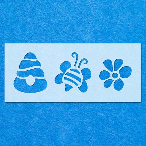 Bienen-Nest Honigblumen-Schablone, Mylar-Airbrush-Malerei, Wandkunst, Handwerk von LAZER NINJA