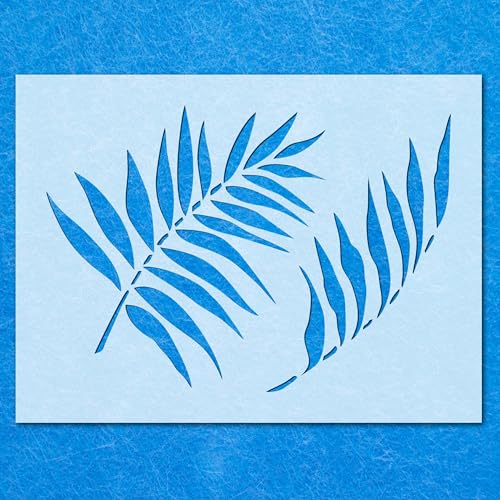 Blattfarn-Schablone mit Buschblättern: Mylar-Airbrush-Wandkunst, Malerei, Basteln, DIY-A2-Schablone, Designgröße (536 x 380 mm) von LAZER NINJA