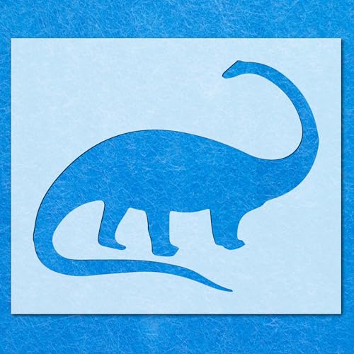 Brontosaurus-Dinosaurier-Form-Schablone: Mylar-Airbrush-Wandkunst, Malerei, Basteln, A4-Schablone, Designgröße (170 mm, 210 mm) von LAZER NINJA