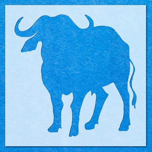Bufallow-Schablone: Mylar-Airbrush-Wandkunst, Malerei, Basteln, 2–190 Mikron, DIY-A5-Schablone, Designgröße (105 mm, 105 mm) von LAZER NINJA