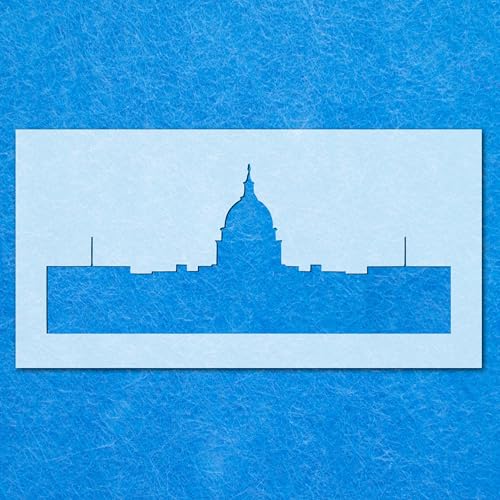 Capitol Building Silhouetten-Schablone, Mylar, Airbrush-Malerei, Wandkunst, Handwerk Capitol Building Silhouetten-Schablone, Mylar, Airbrush-Malerei, Wandkunst, Handwerk von LAZER NINJA