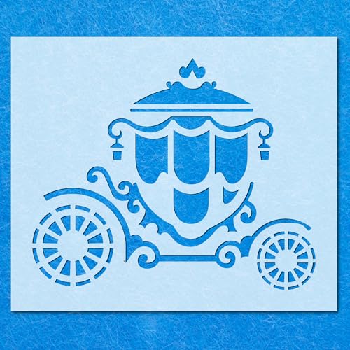 Cinderella-Schablone mit Pferdekutsche, Mylar, Airbrush, Wandkunst, Malerei, Basteln, A1, Schablone – Designgröße (678 x 554 mm) von LAZER NINJA