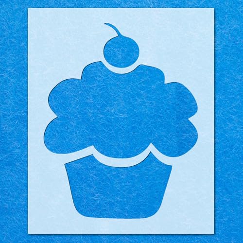Cupcake-Schablone: Mylar-Airbrush-Wandkunst, Malerei, Basteln, 2–190 Mikron, DIY-A5-Schablone, Designgröße (135 mm, 105 mm) von LAZER NINJA
