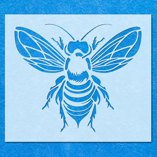 Detaillierte Honigbienen-Schablone, Mylar-Airbrush-Malerei, Wandkunst von LAZER NINJA