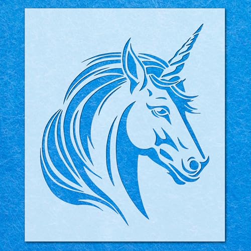Einhorn-Schablone, mystisches Pferd, Mylar, Airbrush-Malerei, Wandkunst, Handwerk von LAZER NINJA
