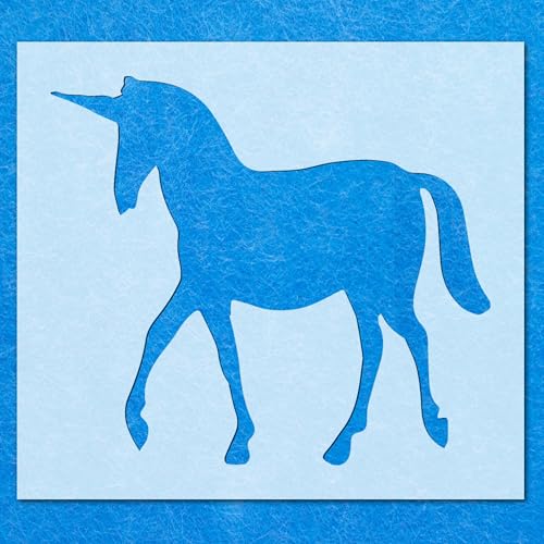 Einhorn-Schablone Mystisches Pferd: Mylar-Airbrush-Wandkunst, Malerei, Basteln, DIY-A6-Schablone, Designgröße (65 mm, 75 mm) von LAZER NINJA