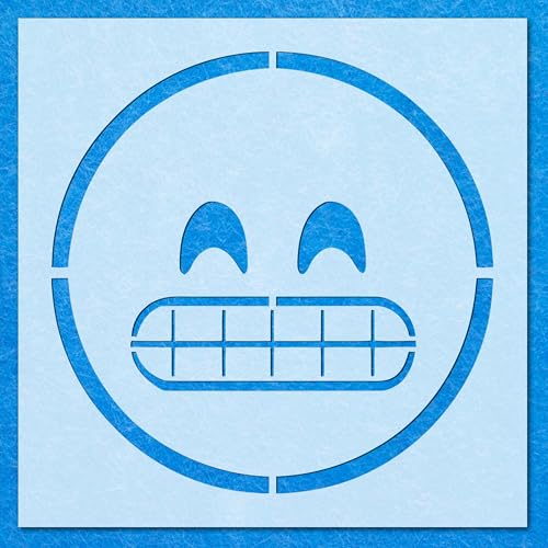 Emoji-Grins-Schablone, Mylar-Airbrush-Malerei, Wandkunst, Handwerk Emoji-Grins-Schablone, Mylar-Airbrush-Malerei, Wandkunst, Handwerk von LAZER NINJA