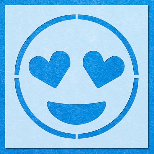 Emoji-Herz-Augen-Schablone, Mylar-Airbrush-Malerei, Wandkunst, Handwerk Emoji-Herz-Augen-Schablone, Mylar-Airbrush-Malerei, Wandkunst, Handwerk von LAZER NINJA