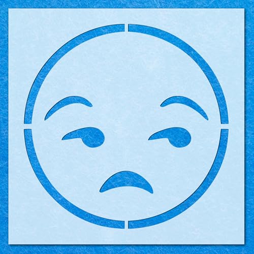 Emoji-Meh-Schablone, Mylar-Airbrush-Malerei, Wandkunst, Handwerk Emoji-Meh-Schablone, Mylar-Airbrush-Malerei, Wandkunst, Handwerk von LAZER NINJA