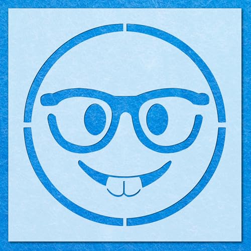 Emoji-Nerd-Schablone, Mylar-Airbrush-Malerei, Wandkunst, Handwerk Emoji-Nerd-Schablone, Mylar-Airbrush-Malerei, Wandkunst, Handwerk von LAZER NINJA