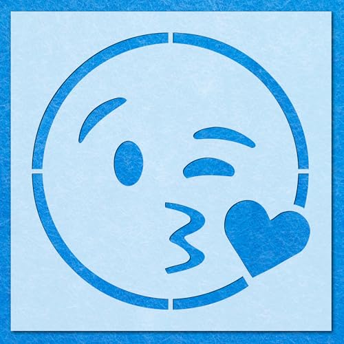 Emoji-Schablone "Blow Kiss", Mylar-Airbrush-Malerei, Wandkunst, Handwerk Emoji-Schablone "Blow Kiss", Mylar-Airbrush-Malerei, Wandkunst, Handwerk von LAZER NINJA