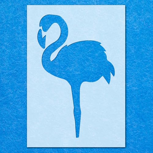Flamingo-Vogel-Schablone: Mylar-Airbrush-Wandkunst, Malerei, Basteln, 2–190 Mikron, A6-Schablone – Designgröße (105 mm, 65 mm) von LAZER NINJA