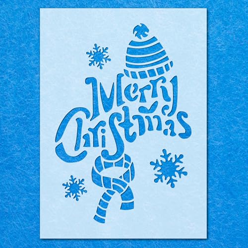 Frohe Weihnachten Glocke Schleife Schneeflocke Schablone Leben Airbrush Wandkunst Handwerk A5 Schablone - Designgröße (158 x 108 mm) von LAZER NINJA