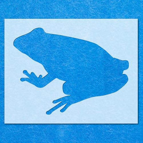 Frosch-Amphibien-Schablone: Mylar-Airbrush-Wandkunst, Malerei, Basteln, 3–190 Mikron, A1-Schablone, Designgröße (555 mm, 735 mm) von LAZER NINJA