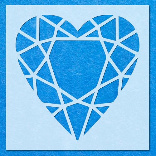Geometrische Form Herz Juwl Diamant Schablone Mylar Airbrush Malerei Wandkunst Handwerk Geometrische Form Herz Juwl Diamant Schablone Mylar Airbrush Malerei Wandkunst Handwerk von LAZER NINJA