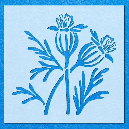 Geschlossene Dandilions-Schablone, Mylar-Airbrush-Malerei, Wandkunst von LAZER NINJA