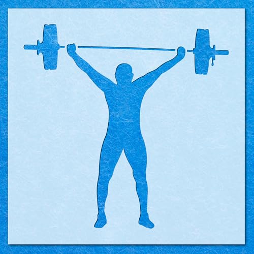 Gewichtheber-Silhouetten-Schablone, Mylar-Airbrush-Malerei, Wandkunst, Handwerk Gewichtheber-Silhouetten-Schablone, Mylar-Airbrush-Malerei, Wandkunst, Handwerk von LAZER NINJA