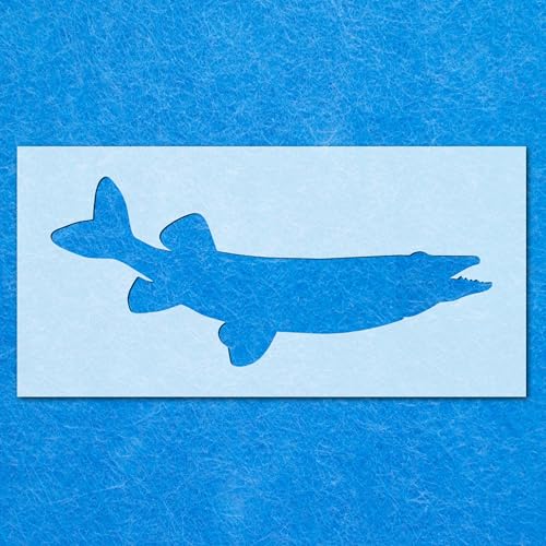 Hechtfisch-Schablone: Mylar-Airbrush-Wandkunst, Malerei, Basteln, 190 Mikron, DIY-A3-Schablone, Designgröße (165 mm, 380 mm) von LAZER NINJA