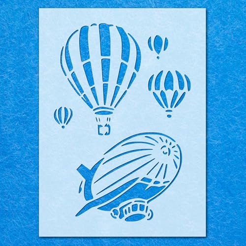 Heißluftballon-Schablone, Mylar-Airbrush-Malerei, Wandkunst, Handwerk von LAZER NINJA