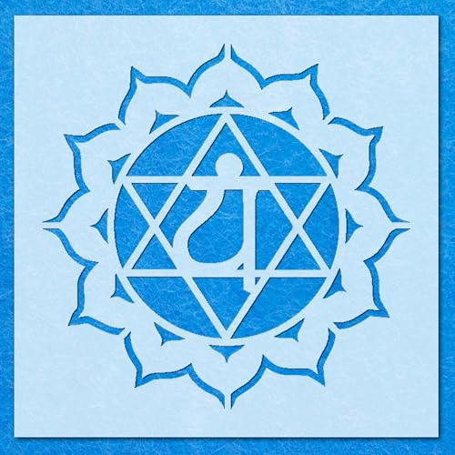 Herz-Chakra-Schablone, Mylar-Airbrush-Malerei, Wandkunst von LAZER NINJA