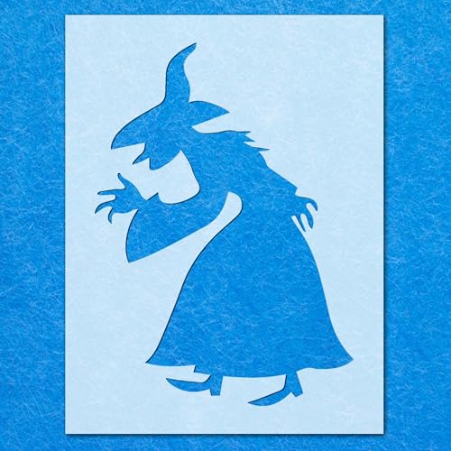 Hexen-Halloween-Schablone: Mylar-Airbrush-Wandkunst, Malerei, Basteln, 2–190 Mikron, A2-Schablone, Designgröße (535 mm, 380 mm) von LAZER NINJA