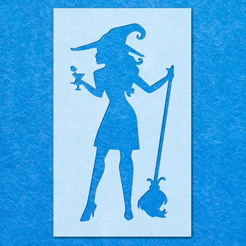 Hexen-Halloween-Schablone: Mylar-Airbrush-Wandkunst, Malerei, Handwerk, 7–190 Mikron, A1-Schablone, Designgröße (780 mm, 410 mm) von LAZER NINJA