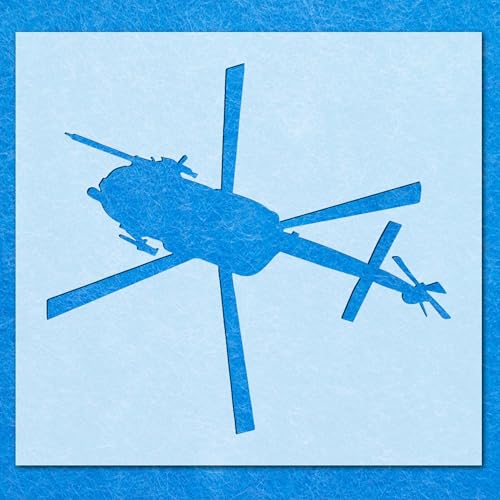 Hubschrauber-Schablone: Mylar-Airbrush-Wandkunst, Malerei, Basteln, 190 Mikron, DIY-A3-Schablone, Designgröße (255 mm, 280 mm) von LAZER NINJA