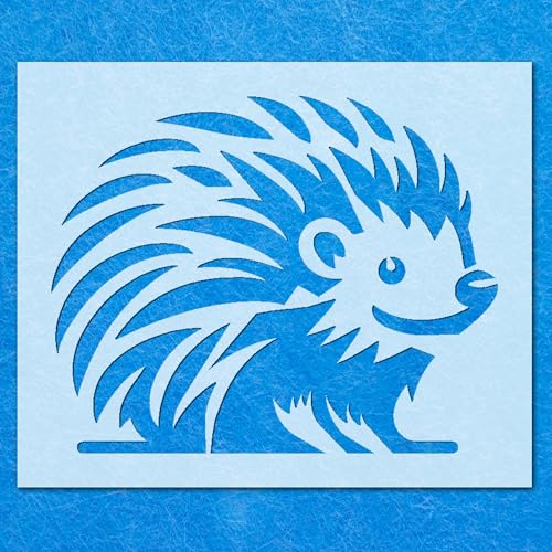 Igel sitzende Schablone: Mylar Airbrush Wandkunst Malerei Handwerk - 190 Mikron - A5 Schablone - Designgröße (135 x 108 mm) von LAZER NINJA