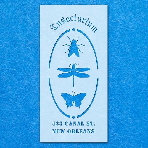Insectarium New Orleans Schild-Schablone, Mylar-Airbrush-Malerei, Wandkunst, Handwerk von LAZER NINJA