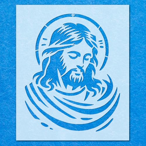 Jesus-Porträt-Schablone, Mylar, Airbrush-Malerei, Wandkunst von LAZER NINJA
