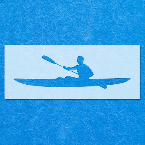 Kajaker-Silhouetten-Schablone, Mylar-Airbrush-Malerei, Wandkunst, Handwerk Kajaker-Silhouetten-Schablone, Mylar-Airbrush-Malerei, Wandkunst, Handwerk von LAZER NINJA