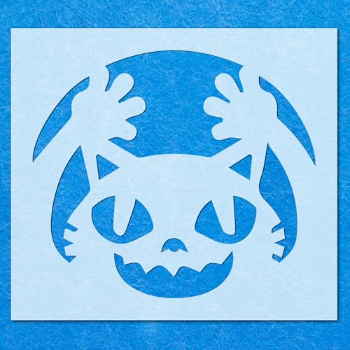 Katzen-Halloween-Kürbis-Schablone: Mylar-Airbrush-Wandkunst, Malerei, Basteln, DIY-A5-Schablone, Designgröße (110 mm, 120 mm) von LAZER NINJA