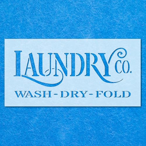 Laundry Co Schablone zum Waschen und Trocknen, Faltschablone, Mylar, Airbrush, Malerei, Wandkunst, Handwerk von LAZER NINJA