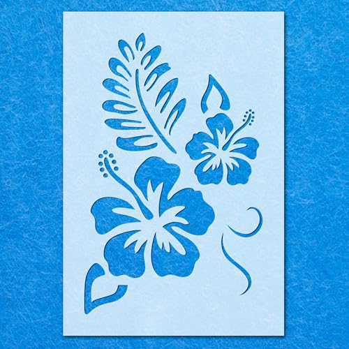 Lilienblüten Blume Pflanze Schablone Mylar Airbrush Wandkunst Malerei Handwerk A5 Schablone - Designgröße (170 x 108 mm) von LAZER NINJA