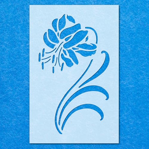 Lilienblumen-Garten-Schablone: Mylar-Airbrush-Wandkunst, Malerei, Basteln, DIY-A4-Schablone, Designgröße (257 x 152 mm) von LAZER NINJA