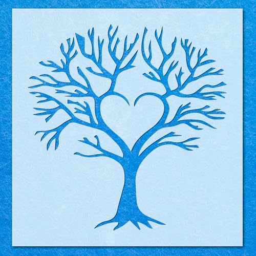 Love He Baumform-Schablone: Mylar-Airbrush-Wandkunst, Malerei, Basteln, DIY-A5-Schablone, Designgröße (110 mm, 110 mm) von LAZER NINJA