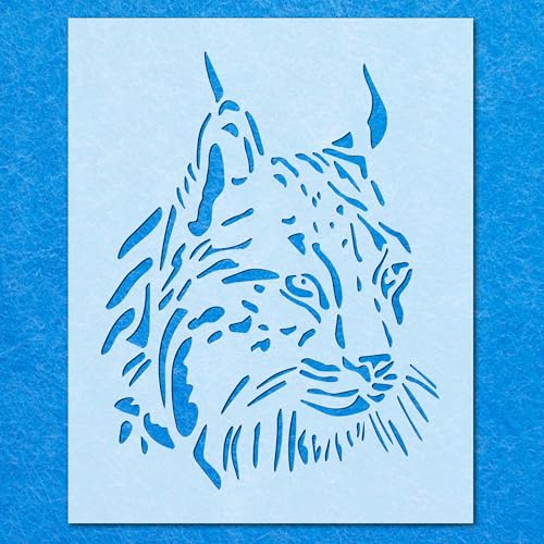 Lynx Schablone mit Wildkatze, Mylar, Airbrush, Malerei, Wandkunst, Handwerk von LAZER NINJA