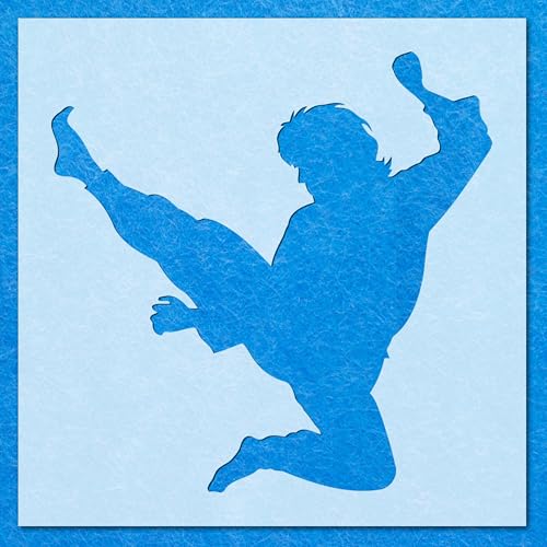Martial Artist Silhouette 02 Schablone, Mylar Airbrush-Malerei, Wandkunst, Handwerk Martial Artist Silhouette 02 Schablone, Mylar Airbrush-Malerei, Wandkunst, Handwerk von LAZER NINJA