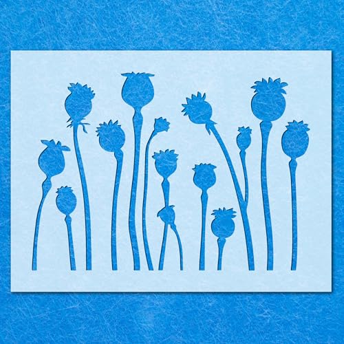 Mohnblumen-Schablone, Mylar-Airbrush-Malerei, Wandkunst, Handwerk von LAZER NINJA