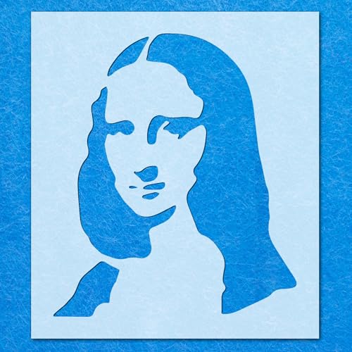 Mona Lisa Schablone: Mylar-Airbrush-Wandkunst, Malerei, Basteln, 190 Mikron, DIY-A5-Schablone, Designgröße (120 mm, 105 mm) von LAZER NINJA
