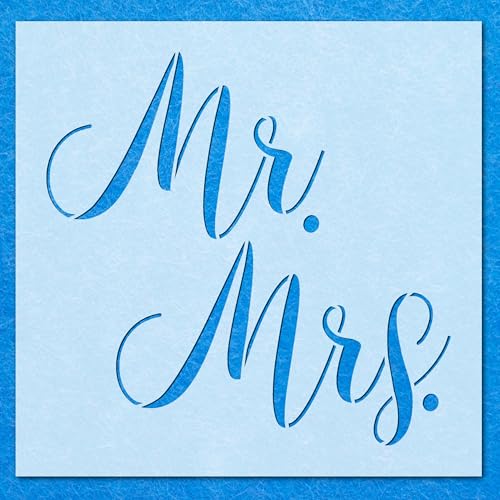 Mylar-Schablone "Mr Mrs", für Airbrushmalerei, Wandkunst, Basteln von LAZER NINJA