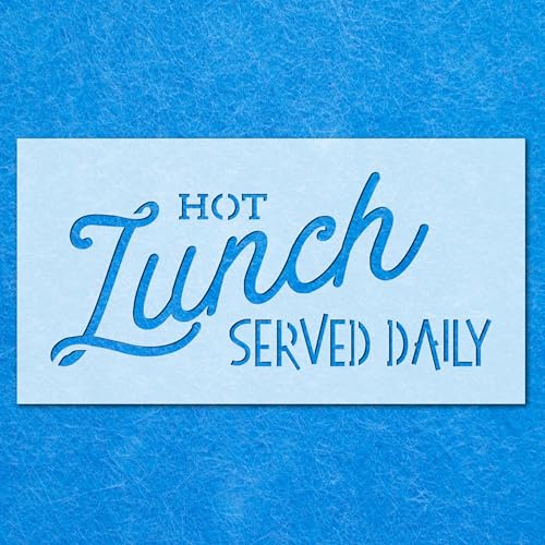 Mylar-Schablone mit Aufschrift "Hot Lunch Served", für Airbrush-Malerei, Wandkunst, Handwerk Mylar-Schablone mit Aufschrift "Hot Lunch Served", für Airbrush-Malerei, Wandkunst, Handwerk von LAZER NINJA