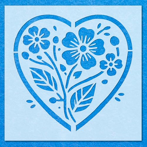 Mylar-Schablone mit Blumenherz, für Airbrush-Malerei, Wandkunst Mylar-Schablone mit Blumenherz, für Airbrush-Malerei, Wandkunst von LAZER NINJA