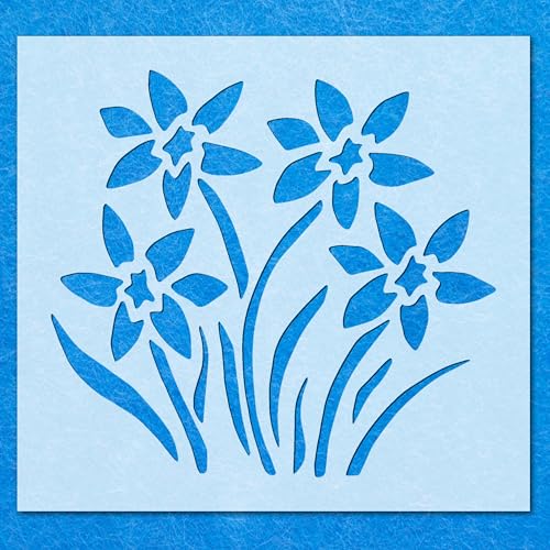 Narzissen-Blumen-Strauß-Schablone, Mylar-Airbrush-Malerei, Wandkunst, Handwerk von LAZER NINJA